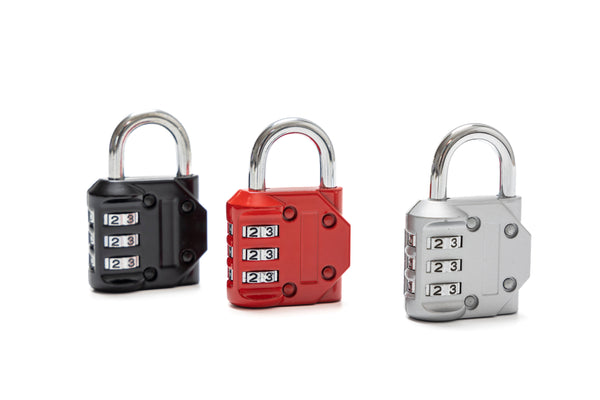 Candado de Combinación Negro/Rojo/Gris