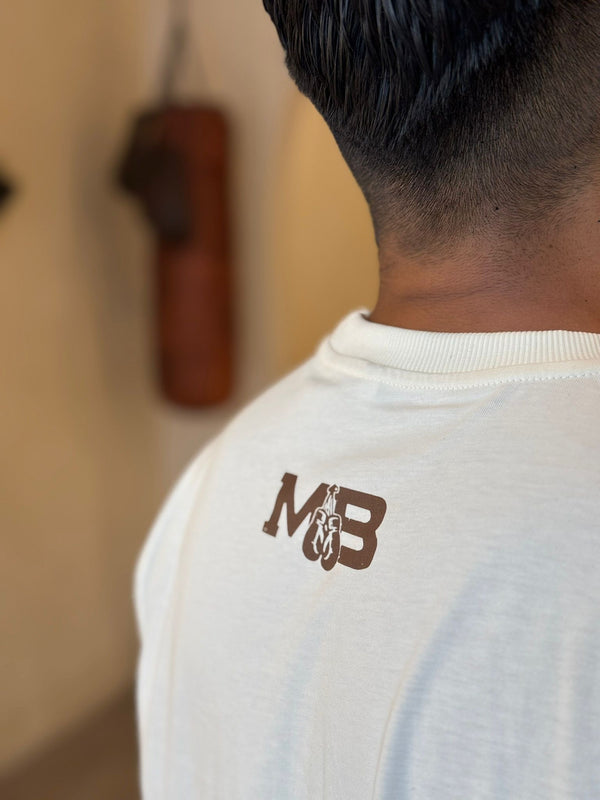 Camiseta Algodón Morales Box Sparring Day Hueso/Marrón