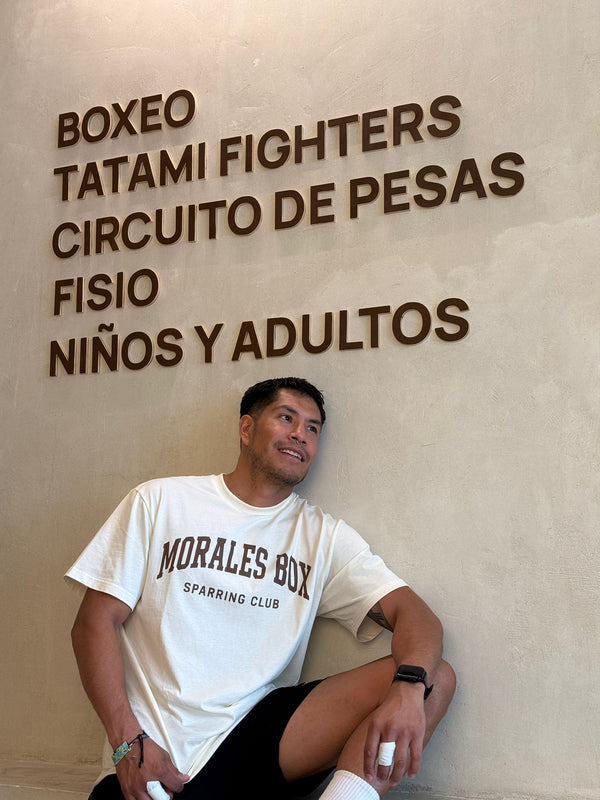 Camiseta Algodón Morales Box Sparring Day Hueso/Marrón