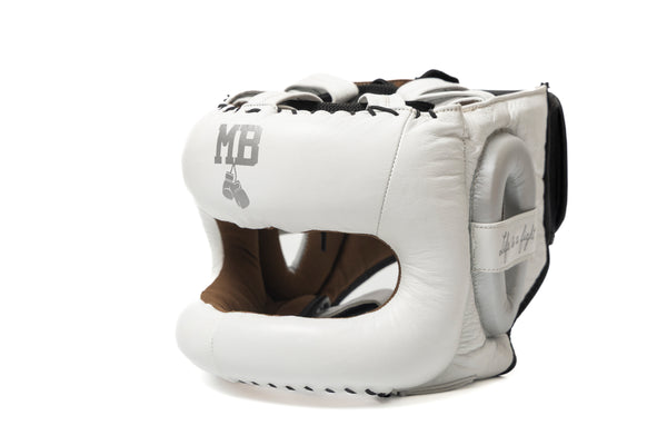 Casco de Boxeo Morales Box con Barra Blanco/Plata