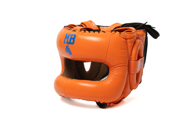 Casco de Boxeo Morales Box con Barra Naranja/Azul
