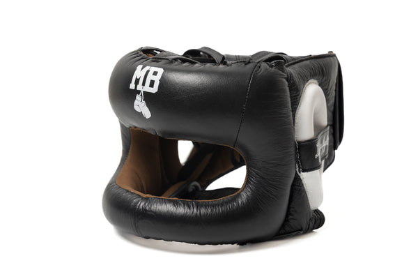 Casco de Boxeo Morales Box con Barra Negro/Plata