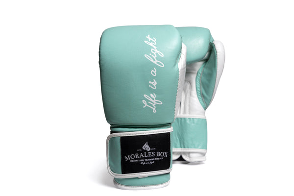 Guante de Boxeo Morales Box Aqua/Blanco
