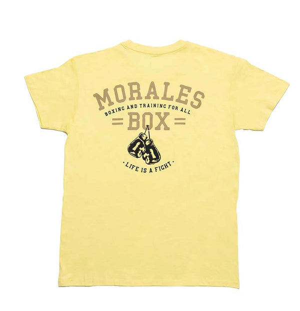 Camiseta Morales Box Life is a Fight Amarillo Logo Negro